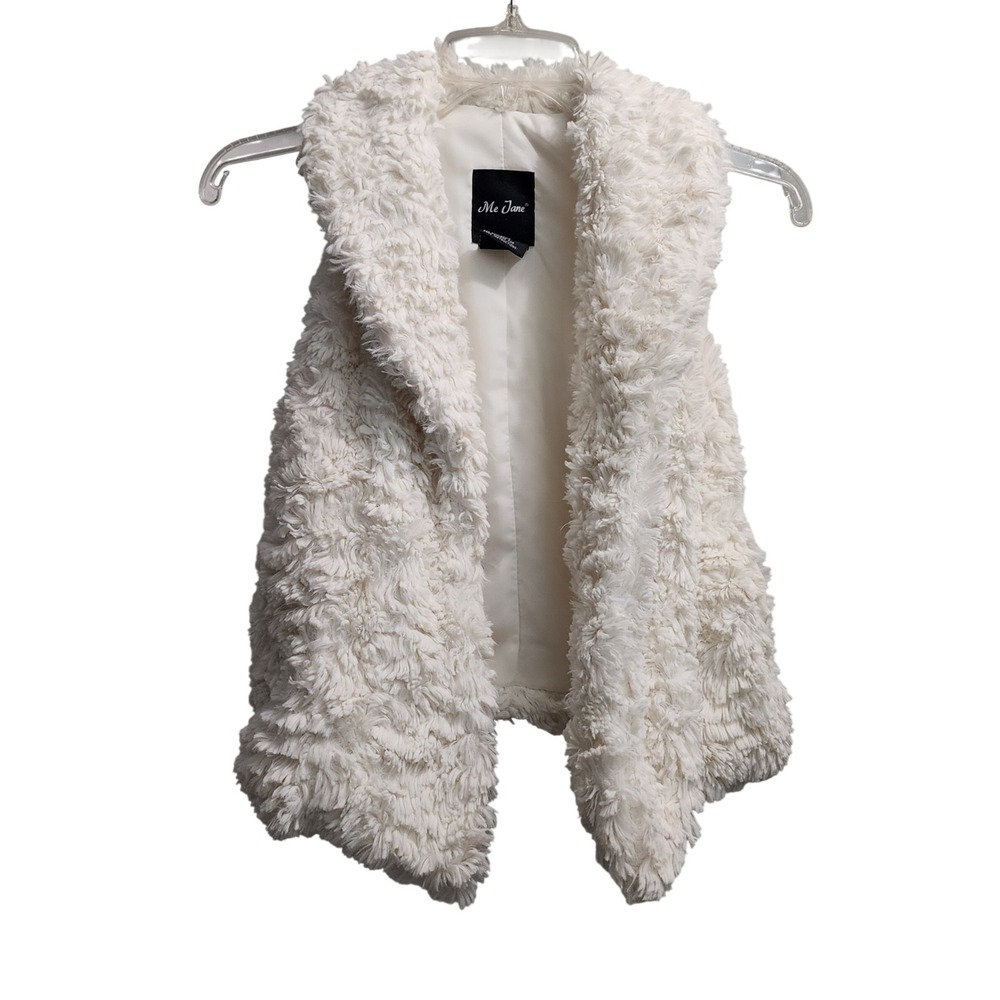 Me Jane Kids‎ White Faux Fur Vest Sleeveless Cozy Size 8